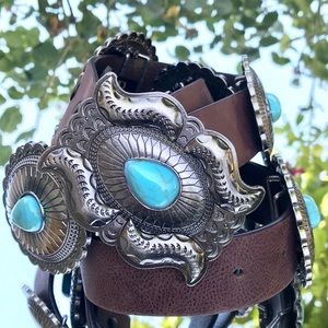 Lucky and blessed (L&B) concho leather belt